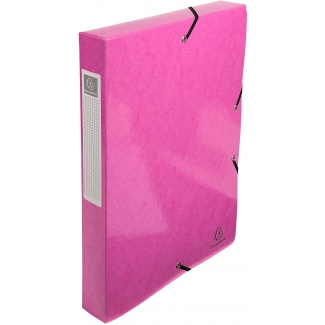 Exacompta 59924E - Carpeta de proyectos con gomas, tamaño A4, lomo de 40 mm, color rosa