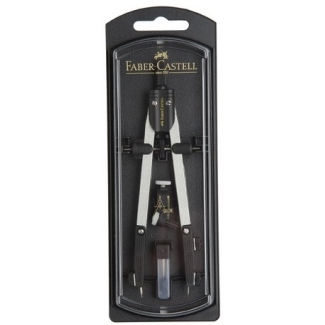 Faber-Castell 32722-8 - Compás escolar, micrométrico, con adaptador universal