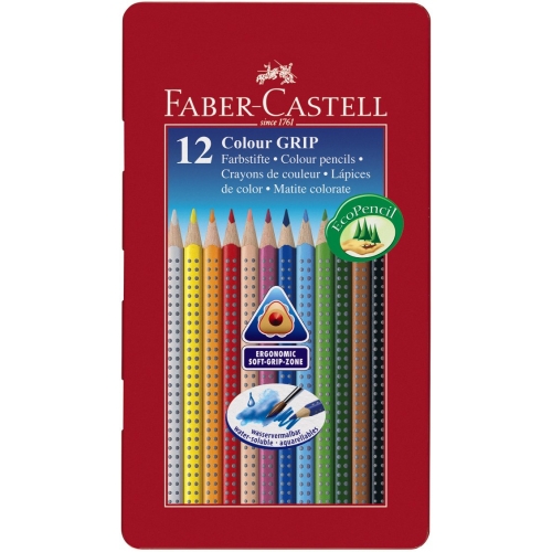 Faber-Castell 9112413 - Lápices de acuarelables, caja metálica de 12 colores -