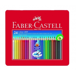 Faber-Castell 9112423 - Lápices de colores acuarelables, caja metálica de 24 colores