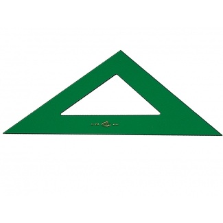 Faber-Castell - Escuadra de metacrilato, sin graduación, hipotenusa de 21 cm, color verde