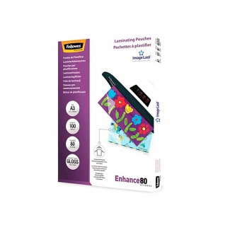 Fellowes 5306207 - Fundas para plastificar, A3, 80 micras, caja de 100