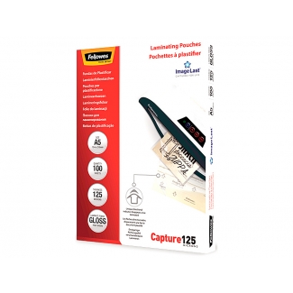 Fellowes 5307302 - Fundas para plastificar, A5, 125 micras, caja de 100