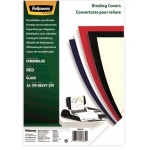 Fellowes 5378303 - Tapa de encuadernación, A4, color rojo, cartón brillo de 250 gramos, paquete de 100