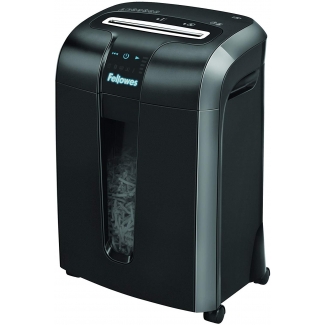 Fellowes 73CI - Destructora de papel, corte en partículas, destruye hasta 12 hojas, papelera de 23 litros