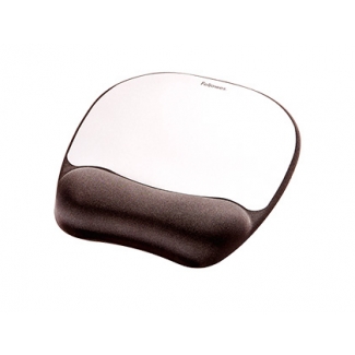 Fellowes 9175801 - Alfombrilla para ratón, con reposamuñecas de gel, color plata