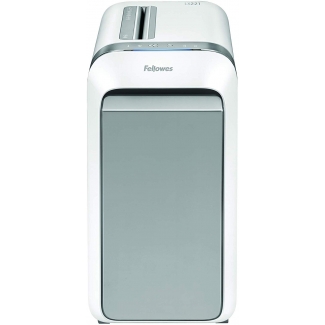 Fellowes LX221 - Destructora de papel, corte en partículas, destruye hasta 20 hojas, papelera de 30 litros, color blanco
