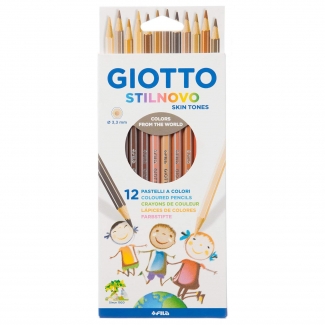 Giotto Stilnovo Skin Tones 257400 - Lápices de colores, caja de 12 colores