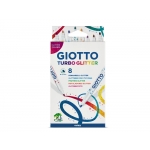 Giotto Turbo Glitter F425800 - Rotuladores de colores con purpurina, caja de 8 colores