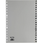 Grafoplás 44409071 - Separador de plástico, folio, alfabetico A-Z, color gris 