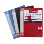 Grafoplás 86981398 - Carpeta con fundas, tapa semirrígida, A4, 40 fundas, colores surtidos