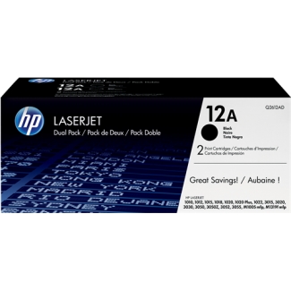 Hp 12A - Tóner original Q2612AD, negro, pack de 2 unidades