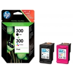 HP 300 - Cartucho de tinta original CN637EE, negro + 300 tricolor