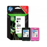 HP 301 - Cartucho de tinta original N9J72AE, negro + tricolor