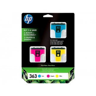 HP 363 - Cartucho de tinta original CB333EE, cían, magenta y amarillo, pack de 3