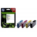 HP 364 - Cartucho de tinta original N9J73AE, negro, cían, magenta y amarillo, pack de 4
