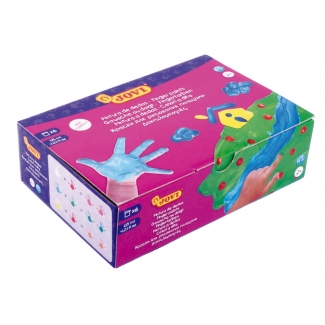 Jovi 560-S - Pintura de dedos, 6 colores surtidos, bote de 125 ml