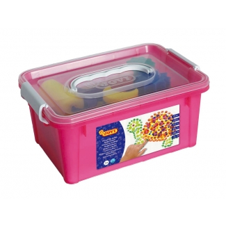 Jovi 566 - Pintura de dedos, 6 colores surtidos, set esponja + plantillas, bote de 125 ml