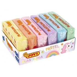 Jovi 70/6P - Plastilina, bandeja con 6 pastillas de 50 grs, colores surtidos pastel