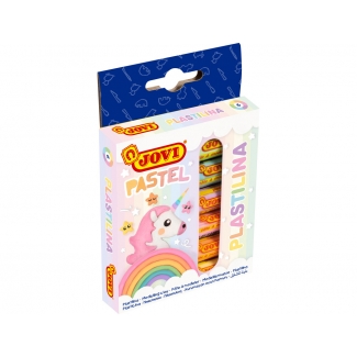 Jovi 90/6P - Plastilina, estuche de 6 barras de 15 grs, colores surtidos pastel