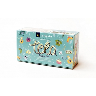 La pajarita 119494 - Pintura para tela, colores surtidos, botes de 25 ml, caja de 6 + pincel