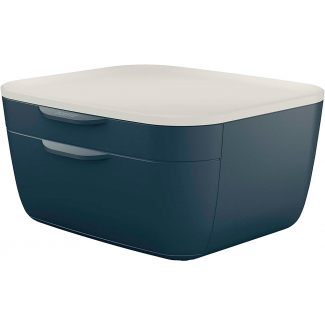 Leitz 53570089 - Fichero de sobremesa, 2 cajones, color gris