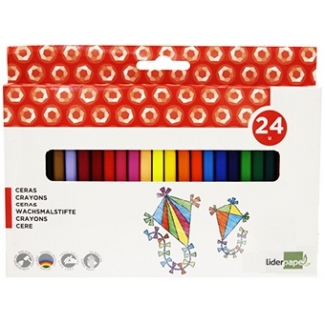 Liderpapel BD26 - Ceras duras, caja de 24 colores
