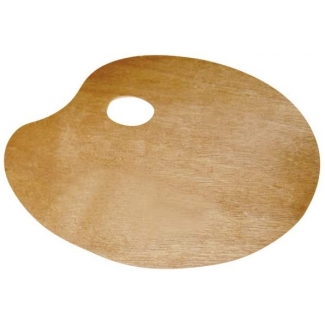Lidercolor A15442 - Paleta de madera, ovalada, para zurdos, tamaño 20 x 30 cm
