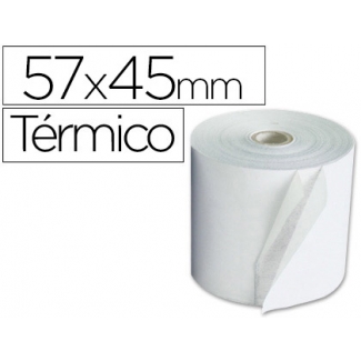 Liderpapel 3114 - Rollo de sumadora, papel térmico, 57 mm de ancho x 45 mm de diámetro