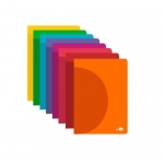 Liderpapel 360º LF15 - Libreta grapada, tamaño A5, tapa de plástico, 48 hojas de 90 gr, rayado horizontal, con margen, colores surtidos