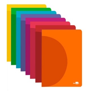 Liderpapel 360º LF20 - Libreta grapada, tamaño A4, tapa de plástico, 48 hojas de 90 gr, rayado nº 46, sin margen, colores surtidos