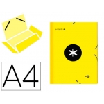 Liderpapel Antartik AW11 - Carpeta de cartón con gomas, con tres solapas, tamaño A4, color amarillo fluorescente
