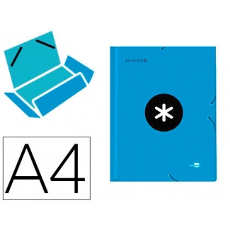 Liderpapel Antartik AW12 - Carpeta de cartón con gomas, con tres solapas, tamaño A4, color azul