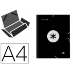 Liderpapel Antartik AW14 - Carpeta de cartón con gomas, con tres solapas, tamaño A4, color negro