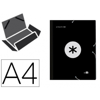 Liderpapel Antartik AW14 - Carpeta de cartón con gomas, con tres solapas, tamaño A4, color negro