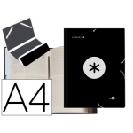 Liderpapel Antartik AW24 - Carpeta clasificadora con gomas, una solapa, tamaño A4, 12 departamentos, color negro