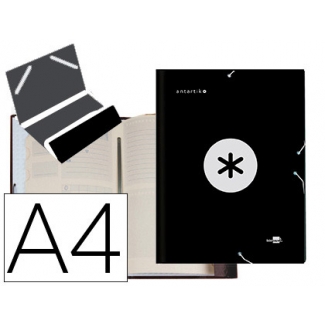 Liderpapel Antartik AW24 - Carpeta clasificadora con gomas, una solapa, tamaño A4, 12 departamentos, color negro