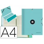 Liderpapel Antartik AW53 - Carpeta clasificadora con gomas, una solapa, tamaño A4, 12 departamentos, color menta