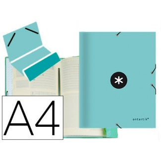 Liderpapel Antartik AW53 - Carpeta clasificadora con gomas, una solapa, tamaño A4, 12 departamentos, color menta