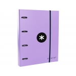 Liderpapel Antartik AW61 - Carpeta de anillas con recambio, 4 anillas redondas de 25 mm, cartón forrado, tamaño A4, color lavanda