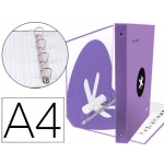 Liderpapel Antartik AW64 - Carpeta de anillas, 4 anillas mixtas de 40 mm, cartón forrado, tamaño A4, color lavanda