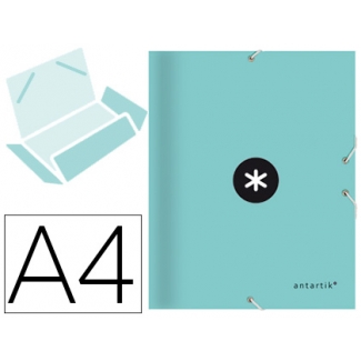 Liderpapel Antartik AW66 - Carpeta de cartón con gomas, con tres solapas, tamaño A4, color menta