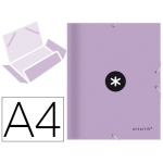 Liderpapel Antartik AW67 - Carpeta de cartón con gomas, con tres solapas, tamaño A4, color lavanda