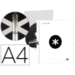 Liderpapel Antartik KA42 - Carpeta de anillas, 4 anillas redondas de 25 mm, cartón forrado, tamaño A4, color blanco