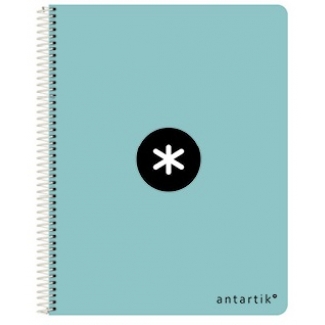 Liderpapel Antartik KB01 - Bloc espiral, tamaño A4, tapa dura, 80 hojas de 100 gr, cuadrícula de 5 mm, sin margen, color menta