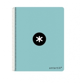 Liderpapel Antartik KB04 - Bloc espiral, tamaño A5, tapa dura, 80 hojas de 100 gr, cuadrícula de 5 mm, con margen, color menta