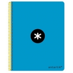 Liderpapel Antartik KE01 - Bloc espiral, tamaño A4, tapa dura, 80 hojas de 100 gr, cuadrícula de 5 mm, sin margen, color azul