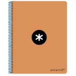 Liderpapel Antartik KE06 - Bloc espiral, tamaño A4, tapa dura, 80 hojas de 100 gr, cuadrícula de 5 mm, sin margen, color naranja fluorescente