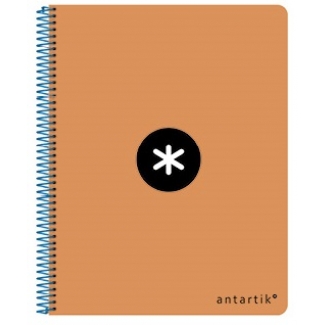 Liderpapel Antartik KE06 - Bloc espiral, tamaño A4, tapa dura, 80 hojas de 100 gr, cuadrícula de 5 mm, sin margen, color naranja fluorescente