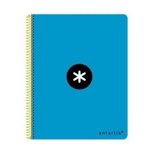 Liderpapel Antartik KE11 - Bloc espiral, tamaño A5, tapa dura, 80 hojas de 100 gr, cuadrícula de 5 mm, con margen, color azul